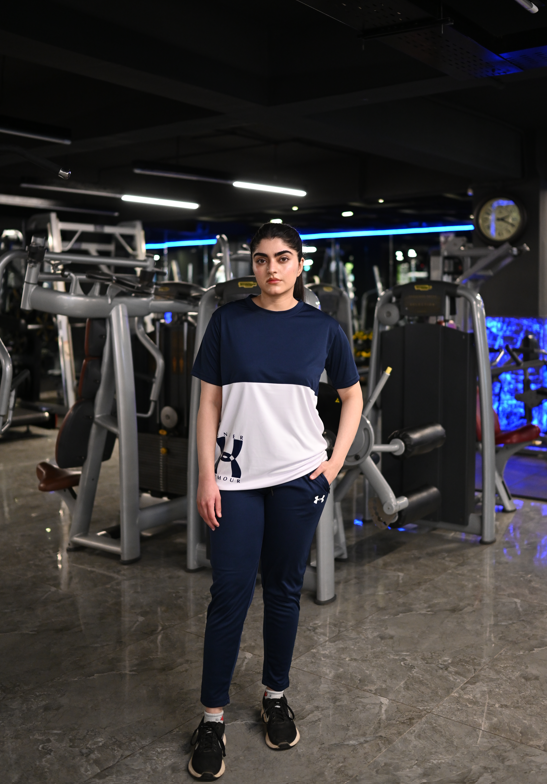 UA Navy-White Dri-Fit Tracksuit-F