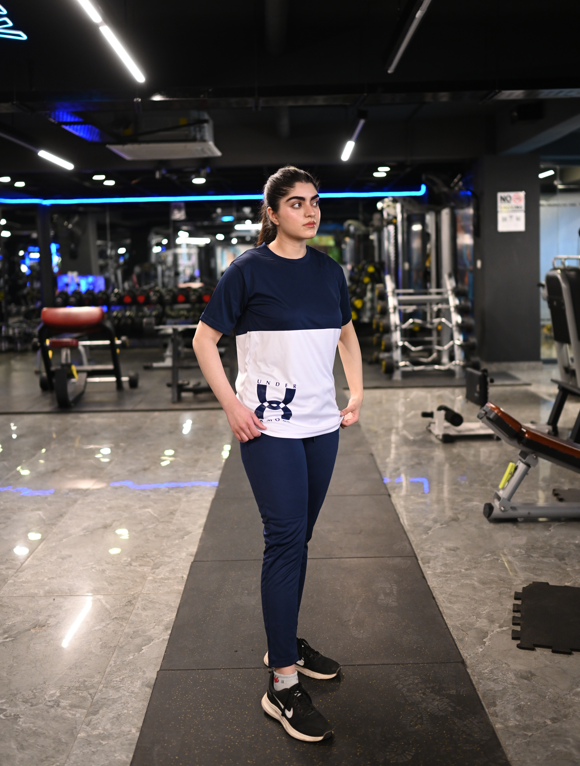 UA Navy-White Dri-Fit Tracksuit-F