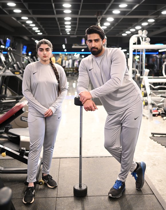 Nik Silver-Grey Full Sleeves Dri-Fit Tracksuit