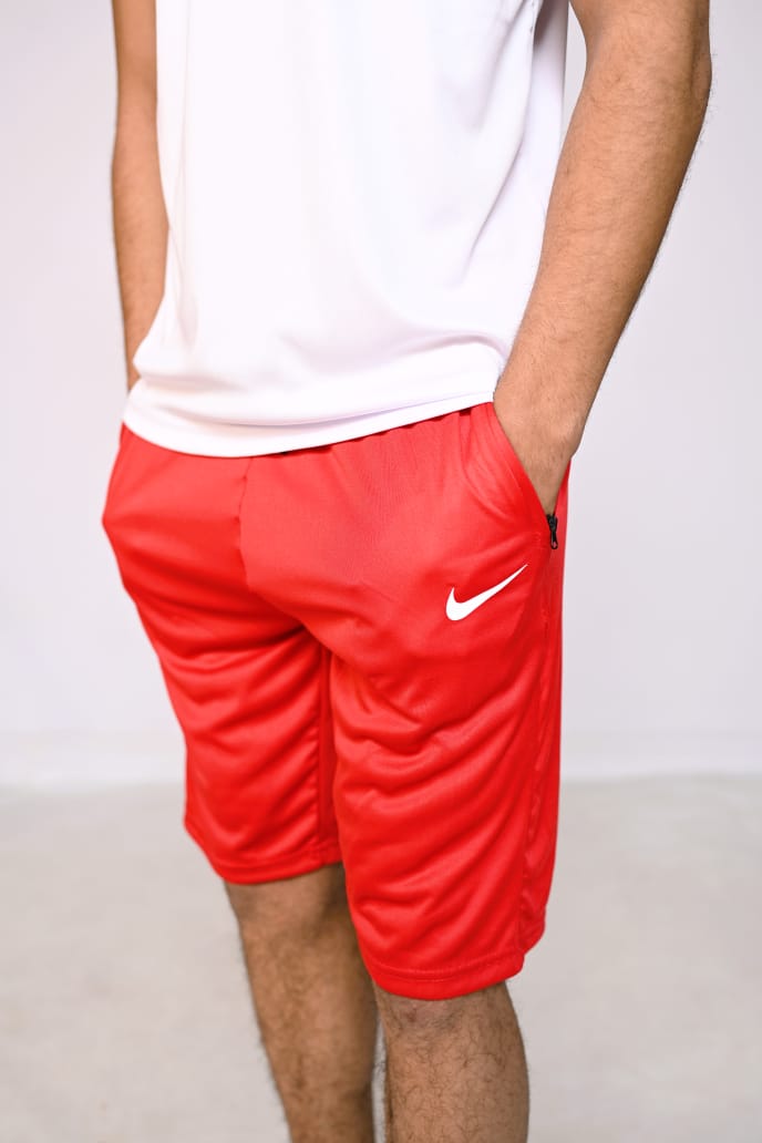 Nik White-Red Dri-Fit Shorts Tracksuit