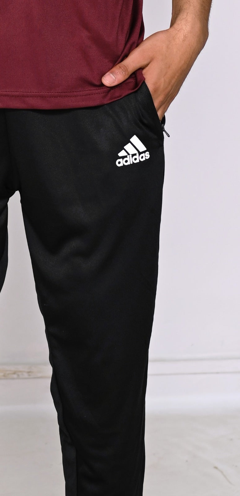 Adi Maroon With Black Trouser Dri-Fit Tracksuit