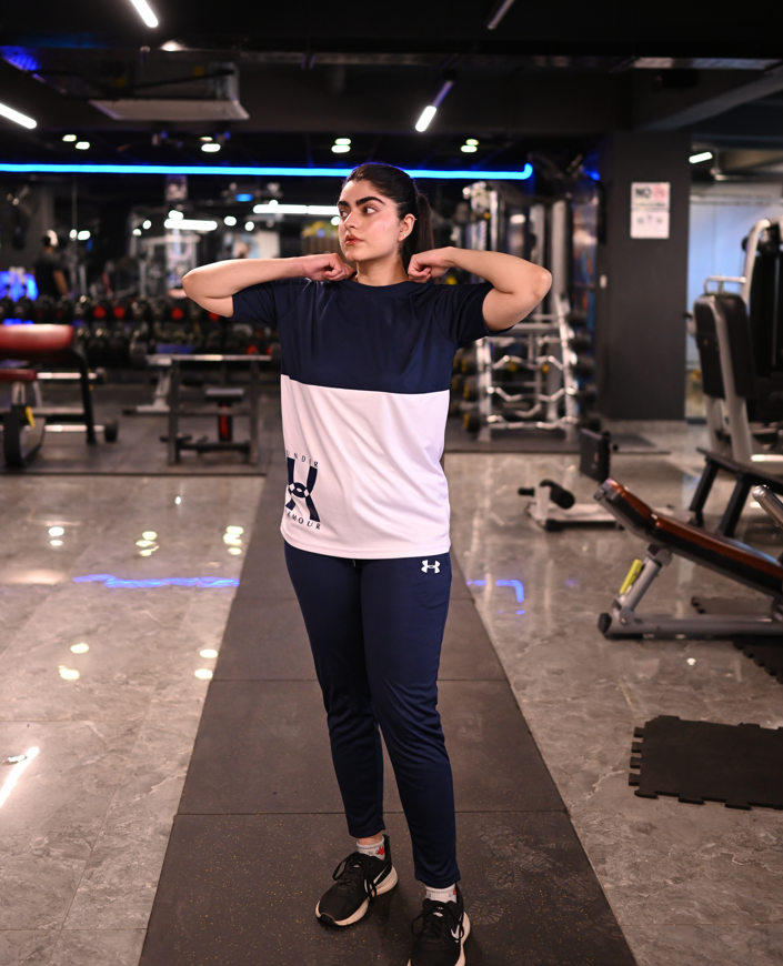UA Navy-White Dri-Fit Tracksuit-F