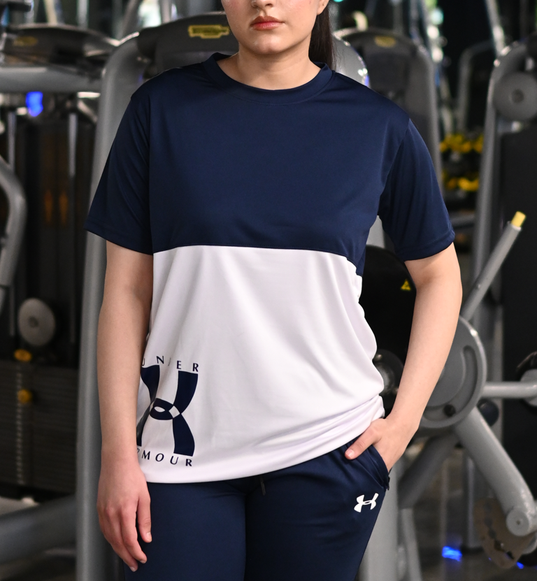 UA Navy-White Dri-Fit Tracksuit-F